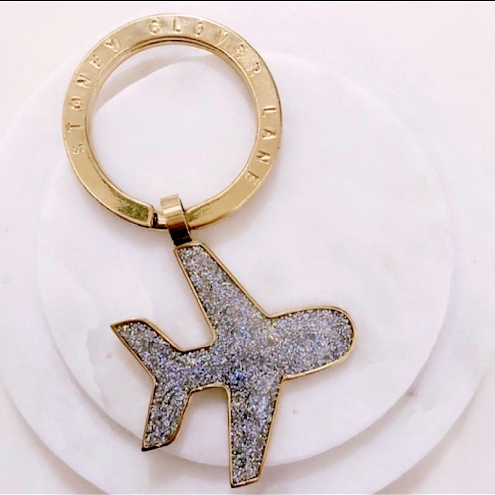 Brand NEW In Packaging Stoney Clover Lane 2-Tone Vintage ✈️ Airplane ✈️ Keychain